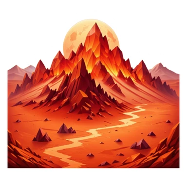 crystal mars, surface covered in glowing crystals mountains and dust sticker