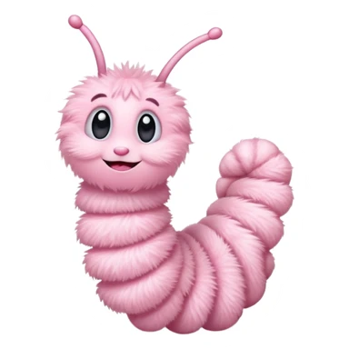 cute light pink caterpillar waving hello sticker