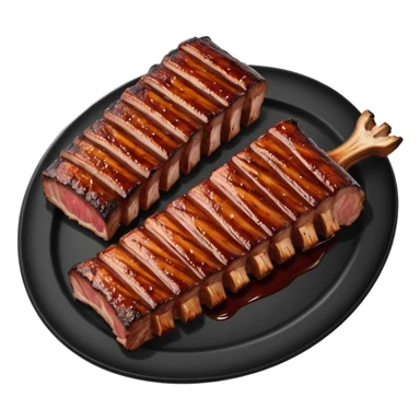 an elite from "Halo: Combat Evolved" except it's cooked and plated as succulent smoked ribs sticker