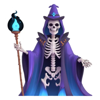 sinister skeleton lich with dark magic and shadowy aura sticker