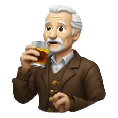 Old white man drinking rum sticker