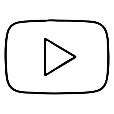 YouTube logo, play button in rounded rectangle sticker
