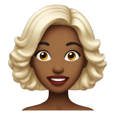 Emoji is a typical glamorous girl with manicure, long nails and plump lips sticker