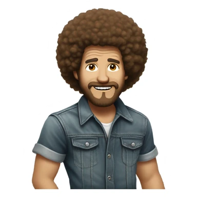 bob ross as a punk sticker