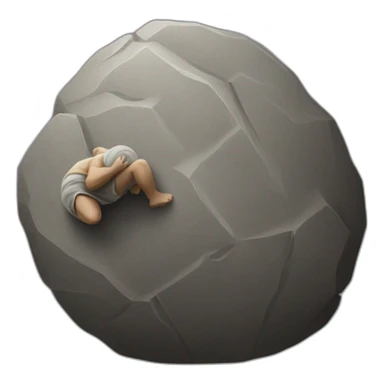 Sisyphus rolling a rock sticker