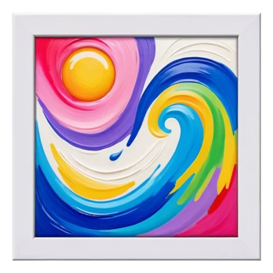canvas, colorful painting sticker