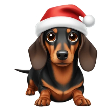 Dachshund wearing a Santa hat  sticker