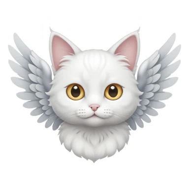 a white cat with wings sticker