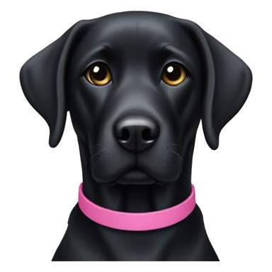 black lab with pink collar sticker