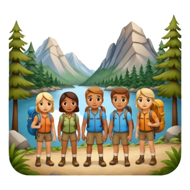 people wearing backpack to camping sticker