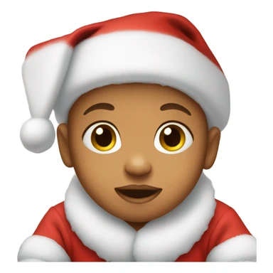 Baby wearing Santa hat sticker