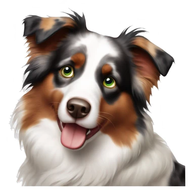Red Merle Australian shepherd with one blue eye and one green eye sticker