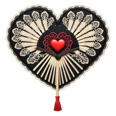 goth heart with a black lace fan sticker