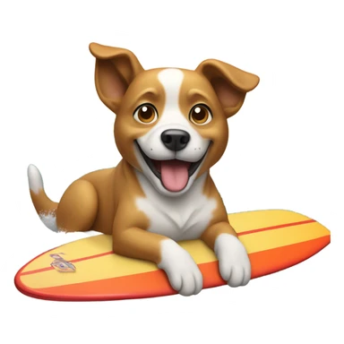 Dog on a surfboard  sticker