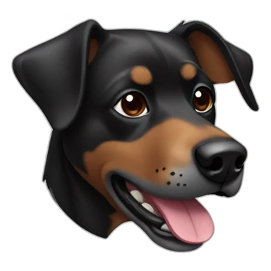 black and brown dog head sticker