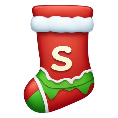 christmas stocking with letter s sticker