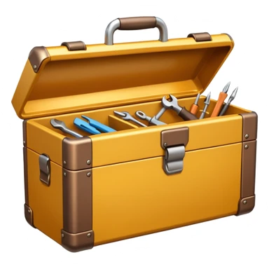 3D Brown golden toolbox sticker