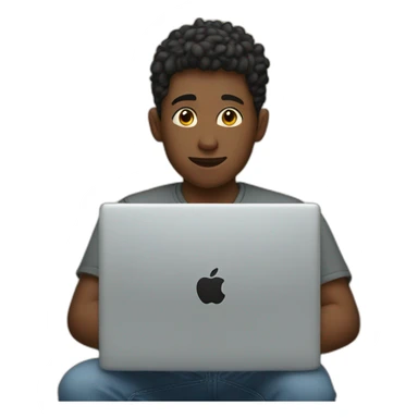  boy with an apple laptop sticker