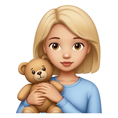 Girl with teddy bear sticker