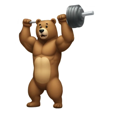 Bear working out in the gym sticker