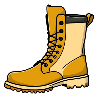 military beige hiking boots sticker