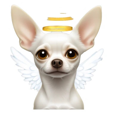White Chihuahua with angel wings and halo sticker