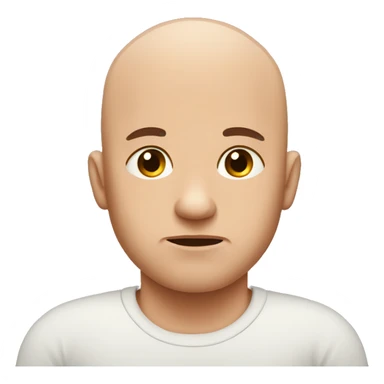 disappointed bald man with baby sticker