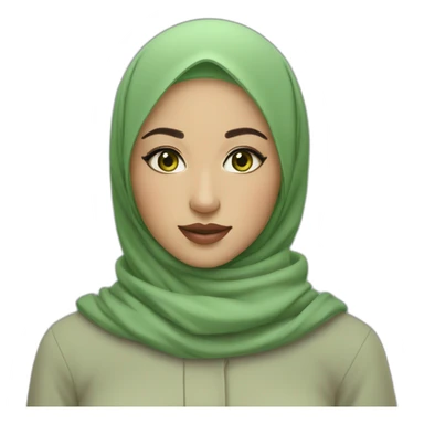 asian hijabi girl with thrifted clothes and fabulous eyebrows green eyes sticker