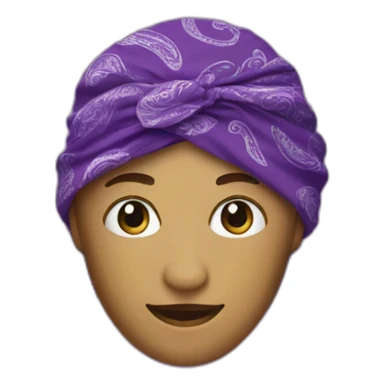 Purple bandanna with paisley pattern  sticker