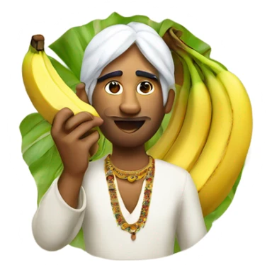 Indian eating a banana sticker