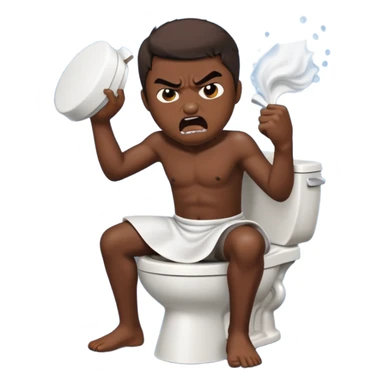 tung tung tung sahur beating up skibidi toilet sticker