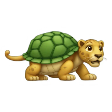 tortue sur un lion sticker