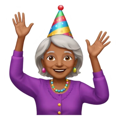 Old lady hands up raise the roof dancing  like she doesn’t care  sticker