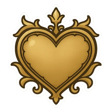 gold goth heart, remove background sticker