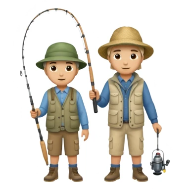 father and son fishing full body sticker