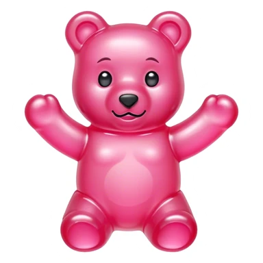 A pink gummy bear sticker