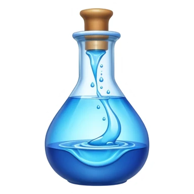 Blue potion bottle open with the liquid falling out (Upside-down with no cork) sticker