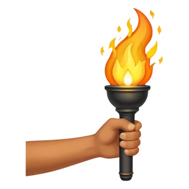 An arm holding a torch flame sticker