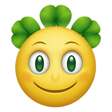 Smiley face with shamrock eyes sticker