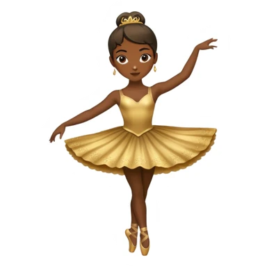 dark-skinned ballerina wearing golden outfit sticker