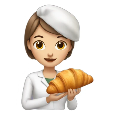 French Girl Holding a Croissant sticker