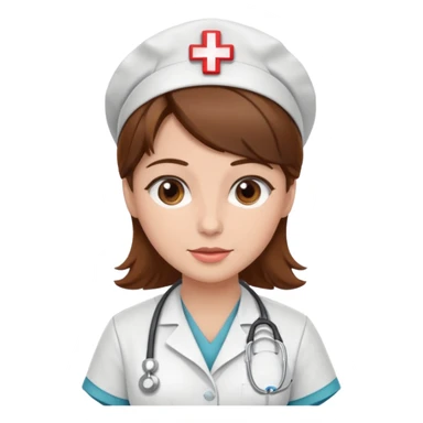 nurse with brown hair sticker