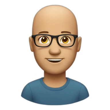 emoji of bald guy with glasses sticker