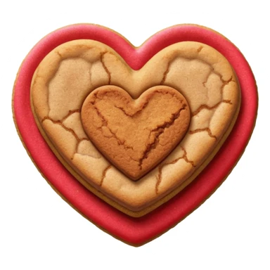 snicker doodle cookie with cinnamon powder on top in a heart shape cookie sticker