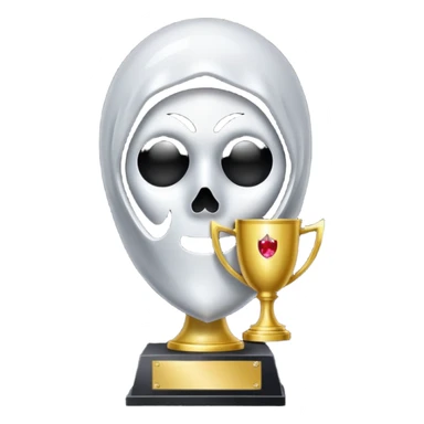 glitter trofeu com a cara do ghostface branco sticker