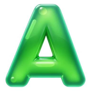 neon green bubble letter A sticker