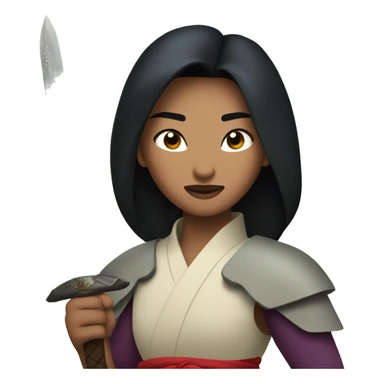 Mulan with sword  sticker