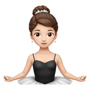 Cinematic Realistic Ballerina Portrait, depicted with lifelike skin texture, subtle rosy undertones, and soft natural lighting that enhances the gentle contours of her face. Her intricately detailed Brunette hair is elegantly styled in an updo, sticker