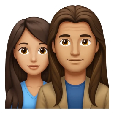 Brunette woman cock long haired man sticker