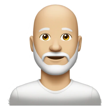 A white bald guy with a beard and stud earrings  sticker